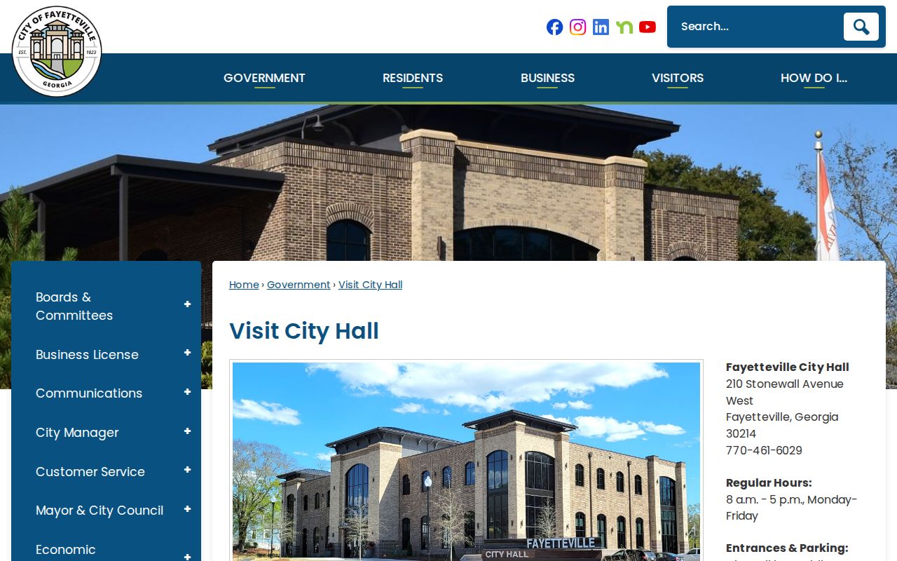 Official Fayetteville City Hall photographs