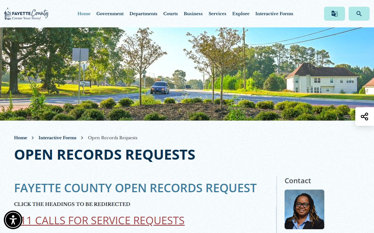 Fayette County open records request routing page
