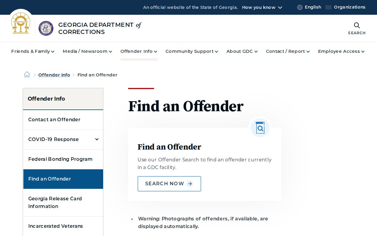 Georgia Department of Corrections offender search for Fayette County cases